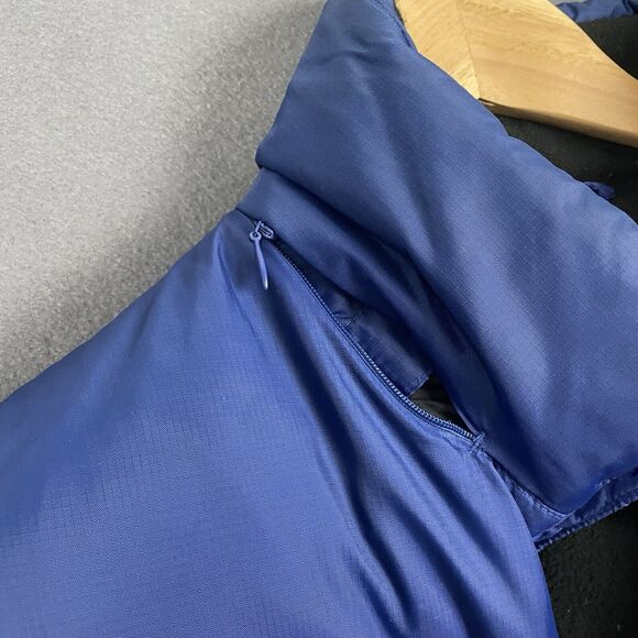 Gap Vest Men Small Blue Down Filled Puffer Zip Out Hood Pockets Gorpcore - Picture 14 of 16